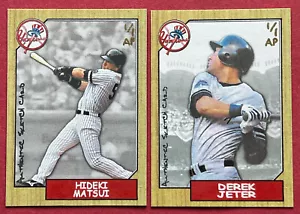 2009 Hand-Drawn Artist Proof Derek Jeter Hideki Matsui 1/1 AP - Picture 1 of 2