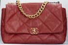 Chanel 19 Maxi Flap Bag Beautiful Red with Gold Silver Gunmetal Hardware WOW
