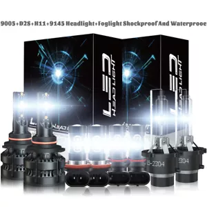 For Acura TL 2009-2014 - Front HID LED Headlights DRL Fog Light Bulbs Kit Oty 8 - Picture 1 of 23