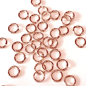 5 Pcs 22 Gauge / 0.63mm Thickness Open Jump Ring 14K Rose Gold - Picture 1 of 1