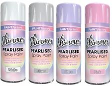 PEARLISED SHIMMER WHITE,SILVER,LILAC & PINK SPRAY PAINT HOBBY CRAFTS & ART 400ML
