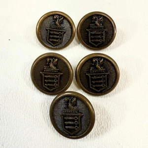 Lote de 3 llaves de alimentación nido garza botón escudo de armas de latón vintage 5/8" - Imagen 1 de 2