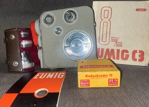 1950s Eumig C3 Vintage 8mm Movie Video Film Camera 8mm Austria Lens kit 2x - Picture 1 of 12