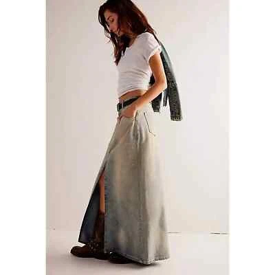 New FREE PEOPLE We The Free Come As You Are Denim Maxi Skirt $118 SIZE 4 Neptune - Image 1 of 4