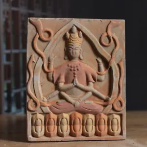 China Ancient Architecture Decorative Painted Tile Painted Buddha Ceramic Brick - Picture 1 of 1