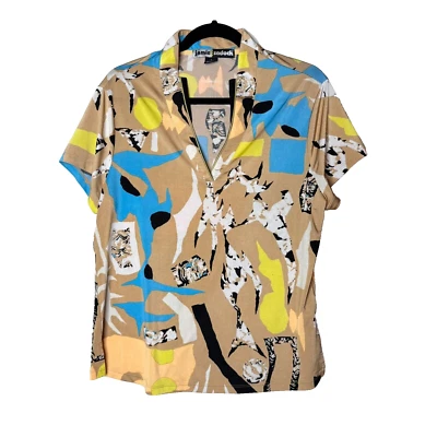 Топ Jamie Sadock размер L абстрактный пиклбол гольф теннис атлетика V-образный вырез уникальный - Изображение 1 из 4