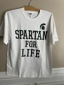 Michigan State Spartans MSU Short Sleeve Shirt Spartan For Life L NWOT 0324 - Picture 1 of 4