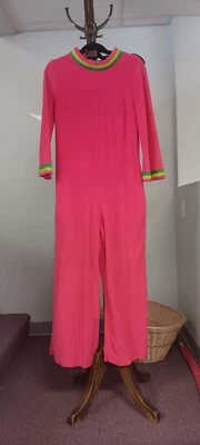 Pijama de una pieza vintage boutique loungewear New York rosa brillante Foto 1 de 4