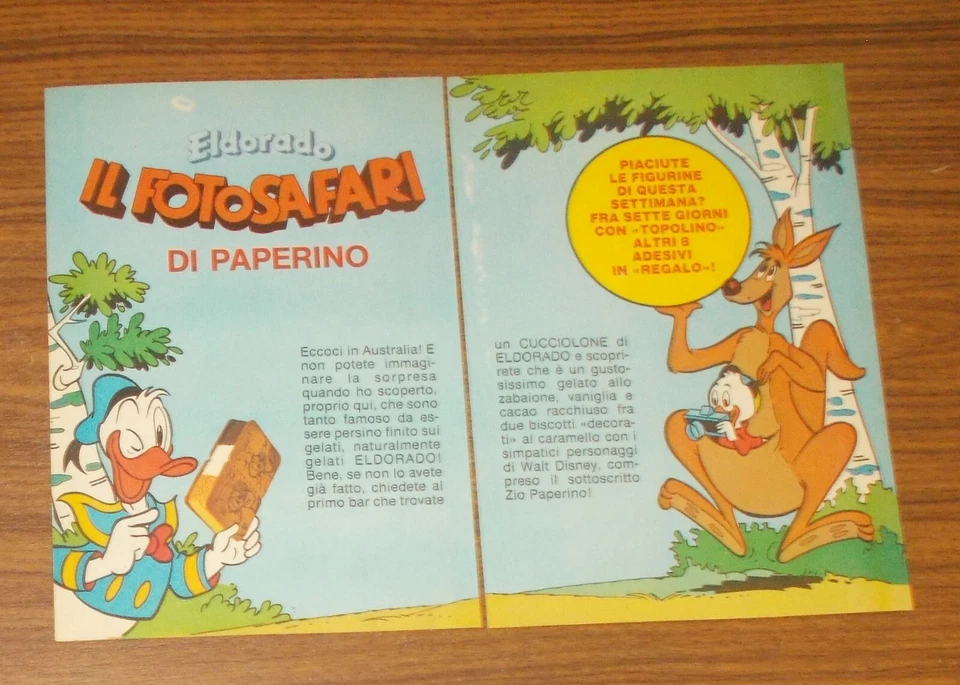 Seltene Werbung LANGNESE Eldorado Gucciolone Eis Donald Duck Foto-Safari 1983 - Bild 1 von 1