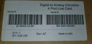 NEW MCK DIGITAL TO ANALOG CONVERTER 4 PORT LINE CARD D-0645-CLM - Picture 1 of 4