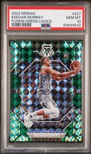 2022-23 Panini Mosaic Rookie Fusion Green Choice #227 Keegan Murray 17/21 PSA 10