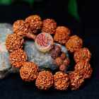 Bracelet pendentif perle en bois naturel Rudraksha Népal 10 pièces fashionistas bohèmes