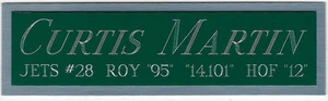 CURTIS MARTIN JETS NAMEPLATE FOR AUTOGRAPHED SIGNED FOOTBALL-HELMET-JERSEY-PHOTO - Picture 1 of 8