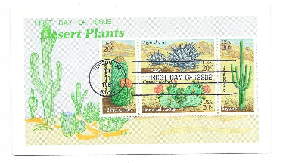 1942-45 Desert Plants, Colonial, block of 4  FDC - Image 1 of 1
