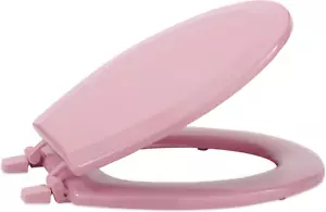 Standard Wood Toilet Seat, Tea Rose - 17 Inch - Fits All Standard Size Fixtures - Picture 1 of 12