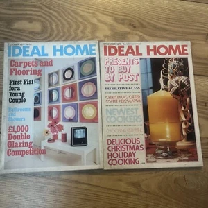 Vintage 70s Ideal Home Magazine Lot Design MCM Homeware October, December 1970 - Picture 1 of 12
