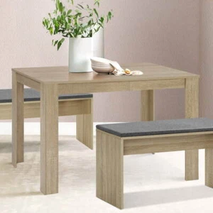 4 Seater Rectangular Dining Table Kitchen Furniture Anti Slip Base Modern Oak - Picture 1 of 7