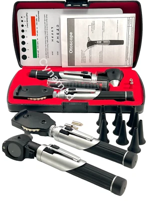 CYNAMED USA New Professional LED- Mini Opthalmoscope Otoscope Fibre-Optic Diagnostic Set