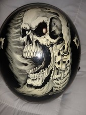 Motorcycle Half Helmet Skeleton Decorated With Sass Ladies Large