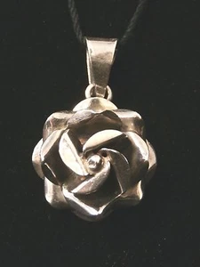 Stunning Vintage Sterling Silver Handmade Rose Pendant. Make An Offer! #1360 - Picture 1 of 5