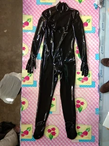 Latex Catsuit mit Handschuhen Zehen kein Reißverschluss Nacken Einstieg Schritt Reißverschluss 0,4 mm Maßanfertigung - Bild 1 von 7
