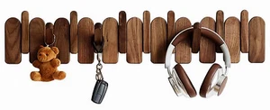 Wall Mounted Coat RackHooks Piano Key Hangers Natural Solid Wood Hangers - Picture 1 of 36