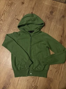 Marks and Spencer 100% cashmere hoodie Green S UK4/6/8-vgc - Bild 1 von 10