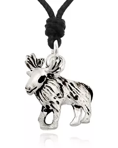 Trendy Moose Canada Silver Pewter Necklace Pendant Jewelry - Picture 1 of 1