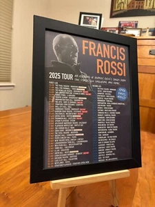 GERAHMTES ORIGINAL FRANCIS ROSSI (STATUS QUO) LP ALBUM CD AD mit TOURDATEN 2025! - Bild 1 von 2