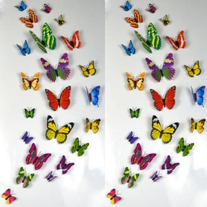 12x 3D Schmetterling Wandaufkleber Wohndeko Zimmerdeko Aufkleber Schlafzim * 〒 - Picture 1 of 24