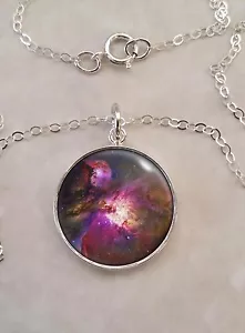 Choose Astronomy Planet Nebula Astrophysics Space  .925 Sterling Silver Necklace - Picture 1 of 24