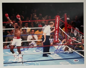SUGAR RAY LEONARD & THOMAS HITMAN HEARNS SIGNED BOXING 11X14 PHOTO PSA/DNA - Picture 1 of 2