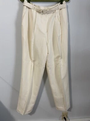 Pantalones Breckenridge Mujer Mezcla Lino Color Crema con Cinturón - 16 Foto 1 de 4