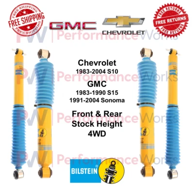 Juego de Amortiguadores Bilstein B6 Delanteros y Traseros 0" Para Chevy S10 GMC Sonoma, S15 4x4 Foto 1 de 4