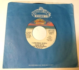 Joan Jett & The Blackhearts 7" 45 Record & Label Sleeve I Love Rock N Roll / You - Picture 1 of 5