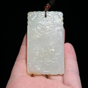 Chinese Antique Qing Dynasty Hetian Ancient Jade Carved Figure Phoenix Pendants - Picture 1 of 7