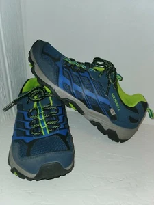 Merrell Dark Blue & Yellow Mens Size 6.5 ML-8 Moab Waterproof Low Hiking Shoes - Picture 1 of 7