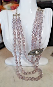 Avon 21" Meredith Kahn 'The Temptress Necklace" Beaded Faceted Silvertone - Picture 1 of 5