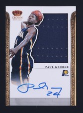2011-12 Preferred Paul George Crown Royale Silhouettes Patch Auto /99 #334