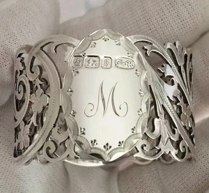 Antique Victorian Pierced Sterling Silver Napkin Ring James Moir Sheffield 1899 - Picture 1 of 7