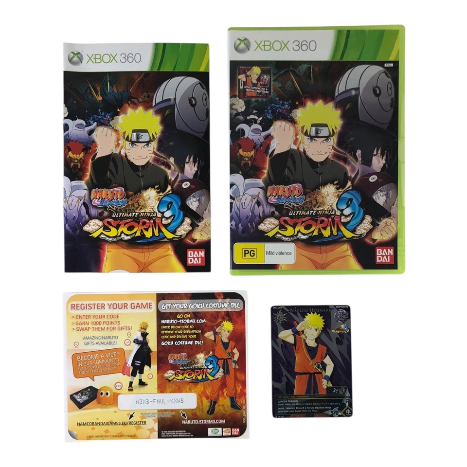 Tarjeta promocional Naruto Shippuden Ultimate Ninja Storm 3 Microsoft Xbox 360 + PR-095 Foto 1 de 4