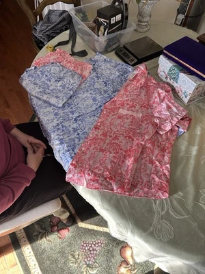 Juego de pijama estampado floral - rosa y azul 2 pares Foto 1 de 4