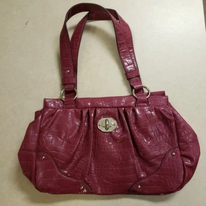 Borsa a tracolla Croft & Barrow bordeaux vino goffrato croc ecopelle - Foto 1 di 5
