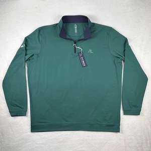 Maglione Rhoback Quarter Zip Uomo XXL Q Zip Performance Verde Golf Elasticizzato NUOVO - Foto 1 di 9