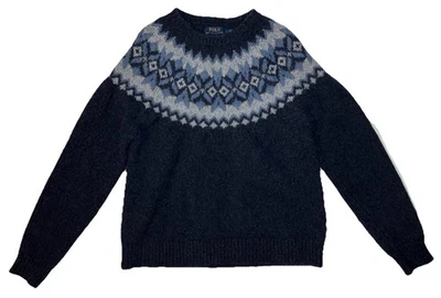 Polo Ralph Lauren Men’s M 100% Wool Fair Isle Snow Yoke Sweater Christmas Winter - Image 1 of 4