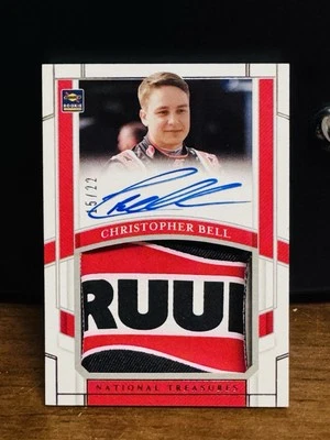 RPA 2020 National Treasures RC On Card Auto Christopher Bell Autograph 15/22 Rud - Image 1 of 2