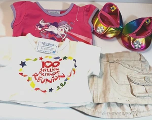 BAB Build A Bear Workshop Lot Pink Pony Dream Shirt Friends Top Skirt Shoes - Picture 1 of 9