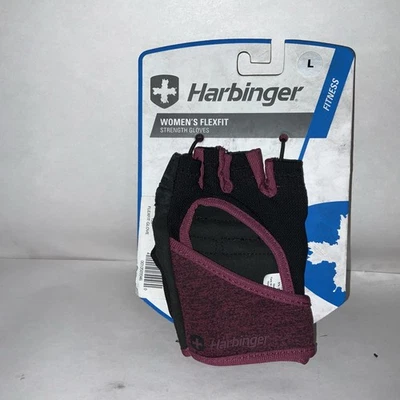 Size L- Harbinger Women's FlexFit Weight Lifting Gloves - Black/Merlot - Image 1 of 2
