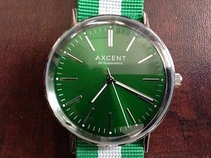 BNIB AXCENT X78004-17 VINTAGE Green + White Unisex Wristwatch - Picture 1 of 12