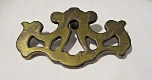 Keyhole Trim Cover 017050 Brass Plated Zinc 1-1/8" Vintage MCM 2-3/16" X 1-5/16" - Picture 1 of 3